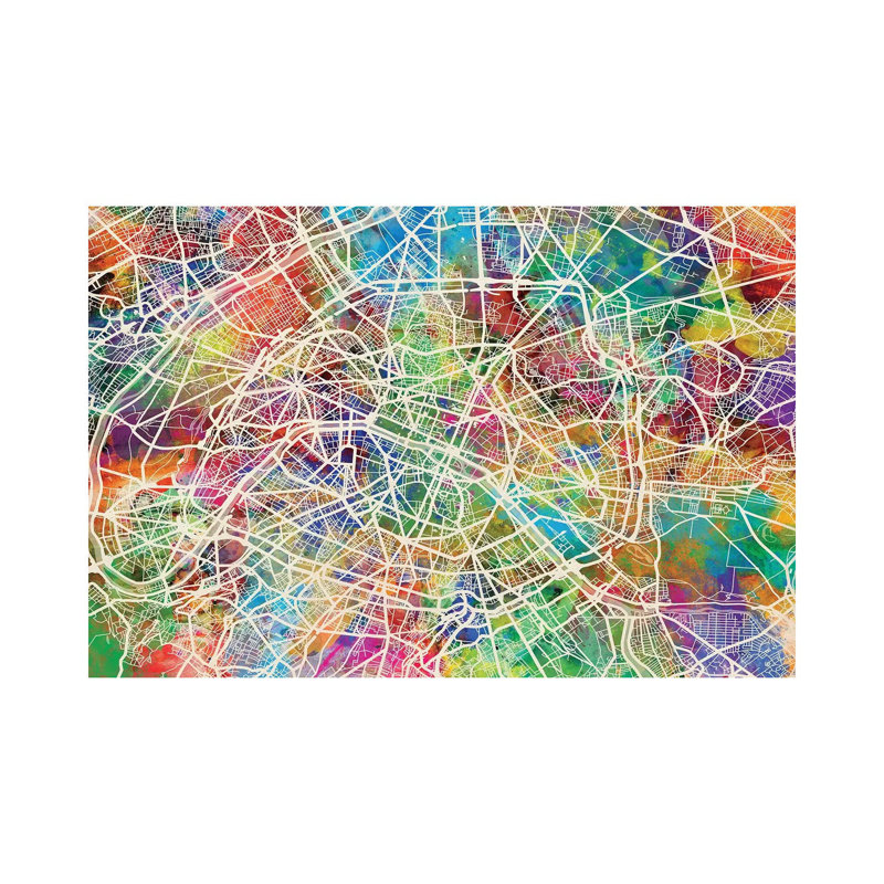 Paris, France Street Map by Michael Tompsett - Wrapped Canvas Gallery-Wrapped Canvas Giclée