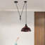 Luminaire suspendu courbé 2M avec abat-jour de style campagnard. Comprend un système de poulie suspendue et une base E26. Idéal pour les îlots de cuisine et les salles à manger-828618333