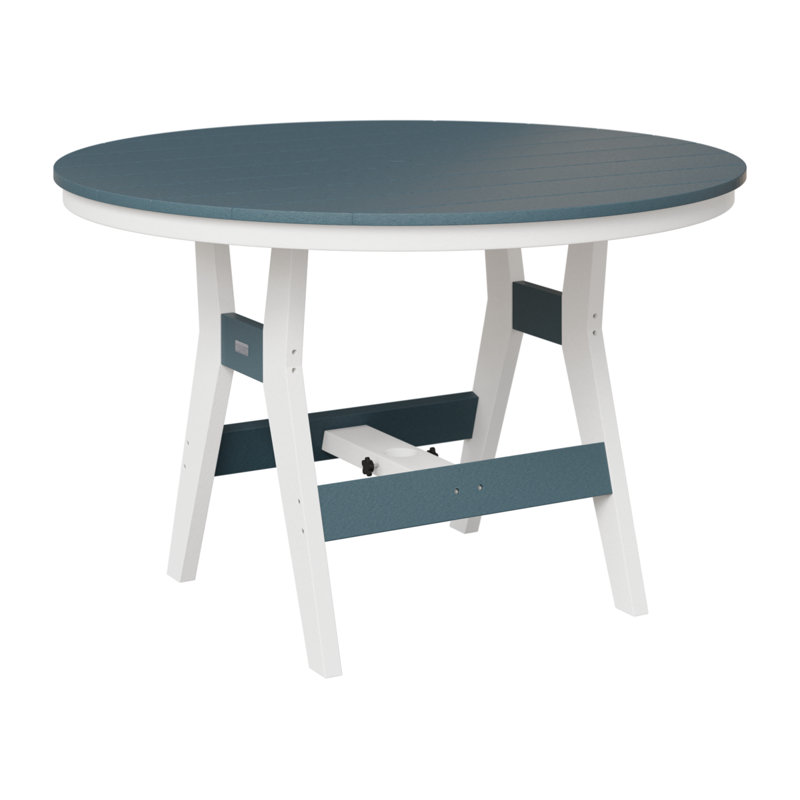 Harbor Outdoor 38″ Round Counter Height Table, 38.87" H x 60" W x 60" D, Slate/White