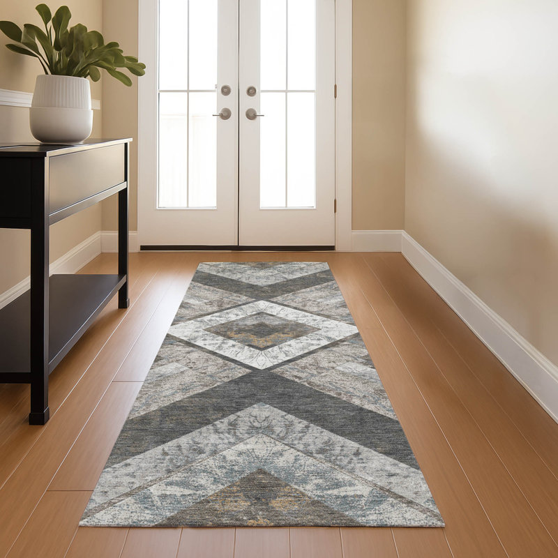 Premium Machine Washable Millbrook AMF1955 Geometric Rug, Runner 2'3" x 7'6"
