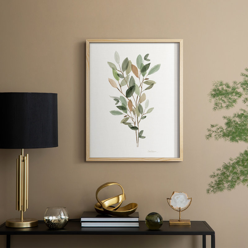 «Leafy Botanical II», reproduction encadrée - bois massif, Naturel, 11" H x 9" W
