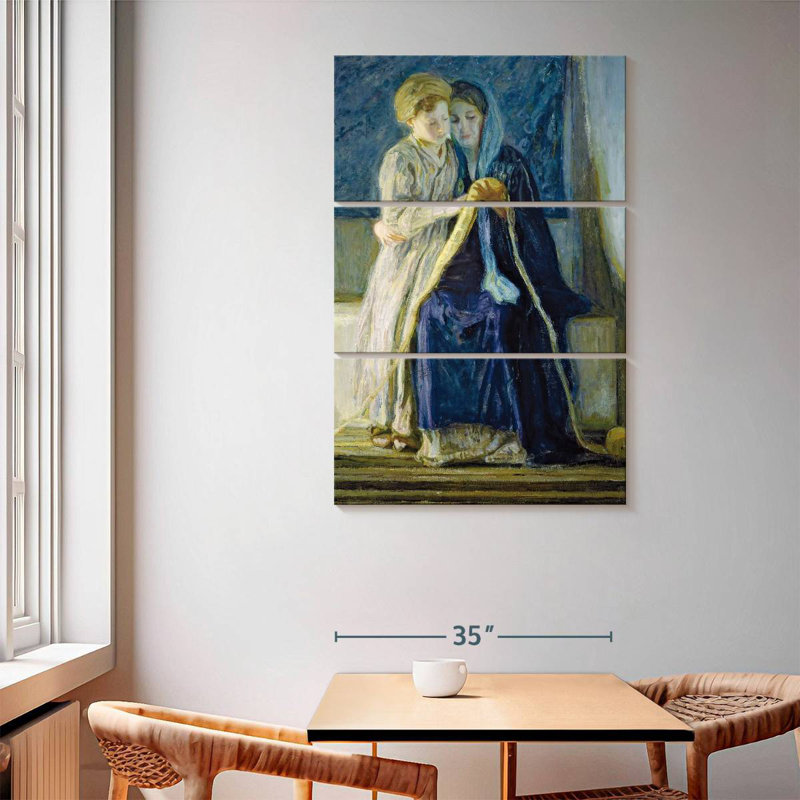 Adella Christ And Mother Studying Scriptures, 65" H x 42" W