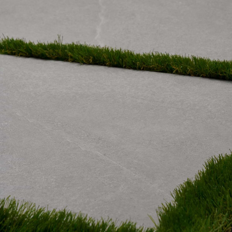 Era 24x36 Matte Limestone Look Porcelain Paver, Silver Gray