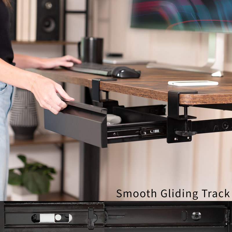 6.3'' H x 21.4'' W x 9.1'' D Desk, Black