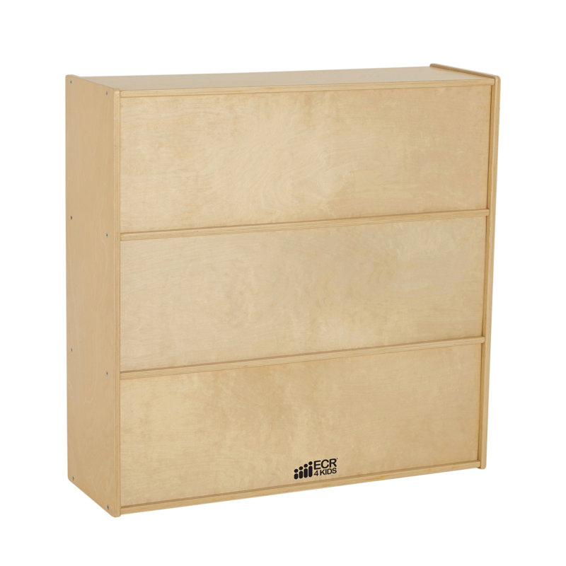 Natural Birch 3-Shelf Kids Storage Cabinet