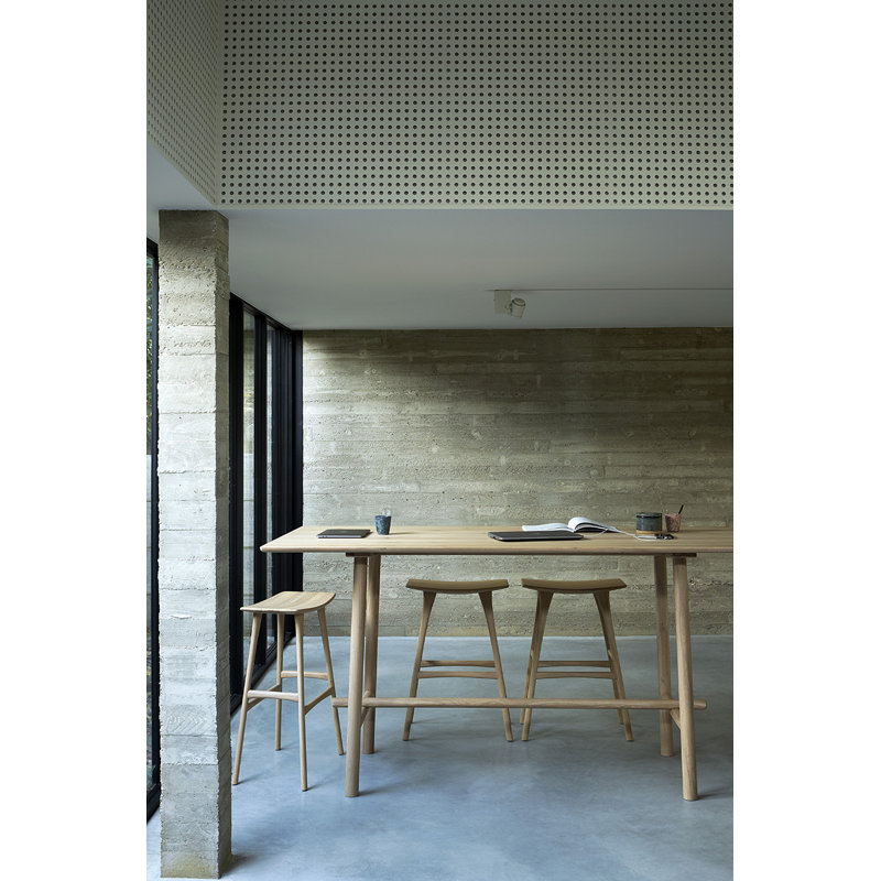 Osso Solid Wood Stool, Oak, Bar Stool (30.91" Seat Height)