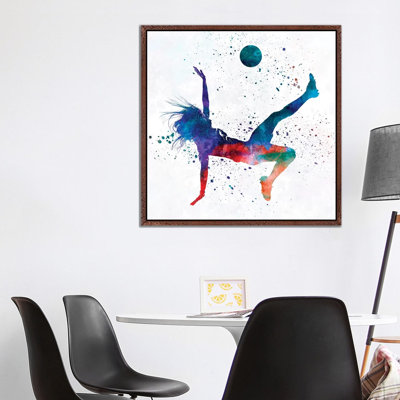 Woman Soccer Player 08 2 by Paul Rommer - Painting on Canvas