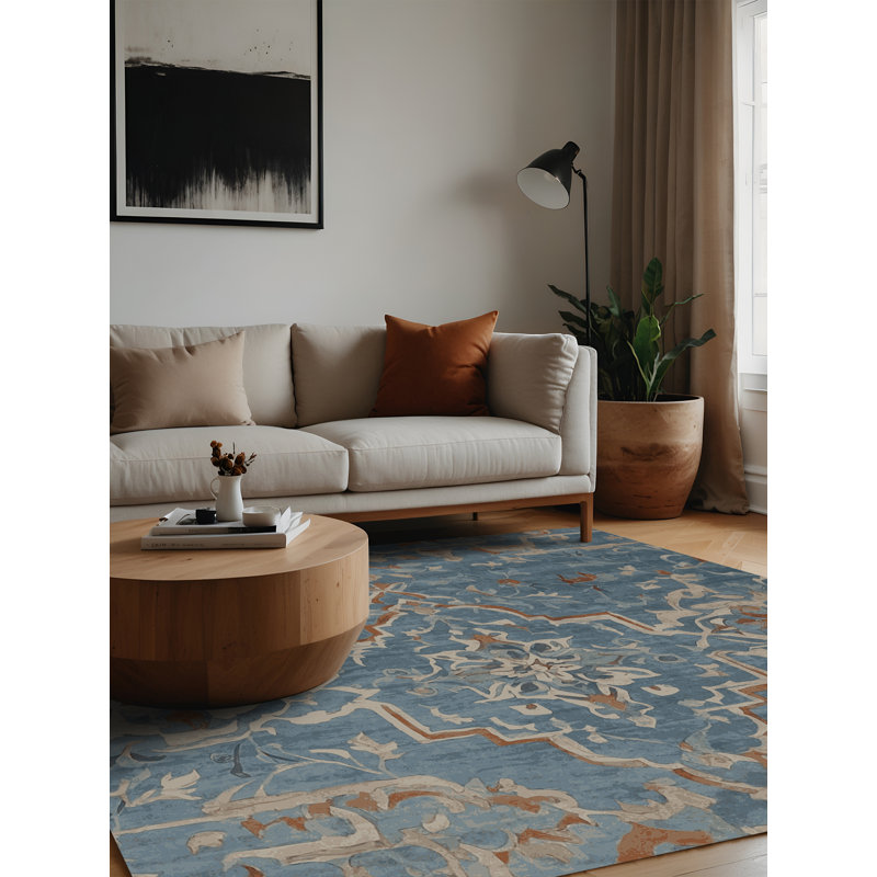 Machine Washable Gray Area Rug, Square 8'