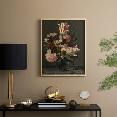 Vintage Floral Print CCCLI Framed Print - Solid Wood