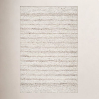 Hand-Tufted Brown Striped Rug