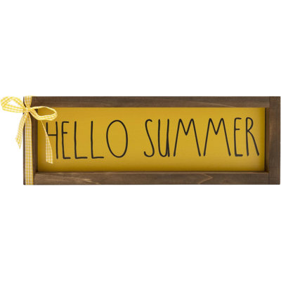 Summer Decorations For Home Hello Summer Wooden Sign Wall Table Centerpieces Shelf Mantle Office Decorative Wood Signage Rustic Farmhouse House Indoor Seasonal Décor