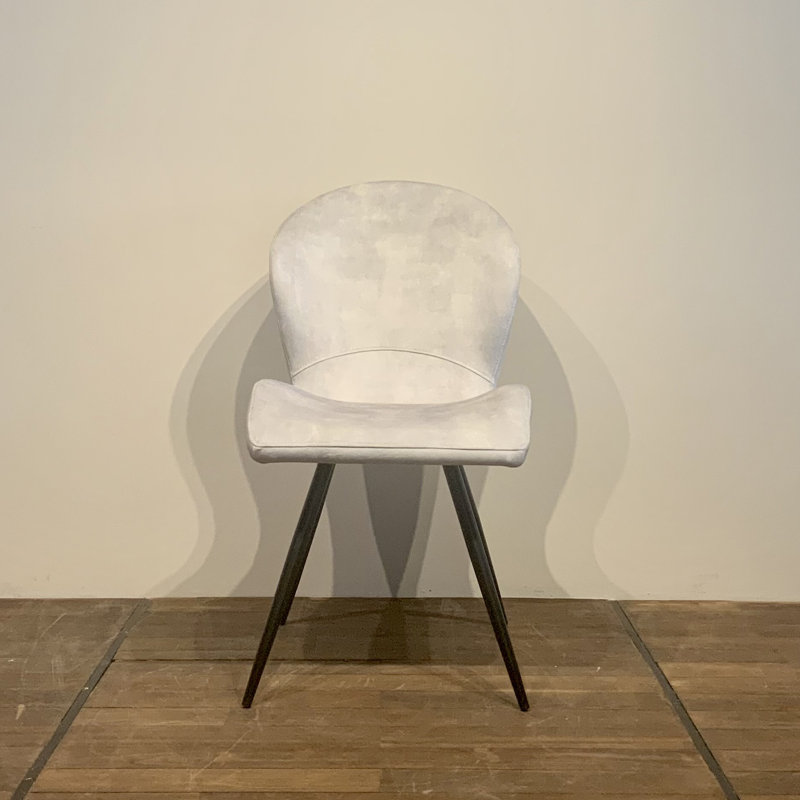 Chaise d'appoint rembourrée et revêtue de velours, Blanc