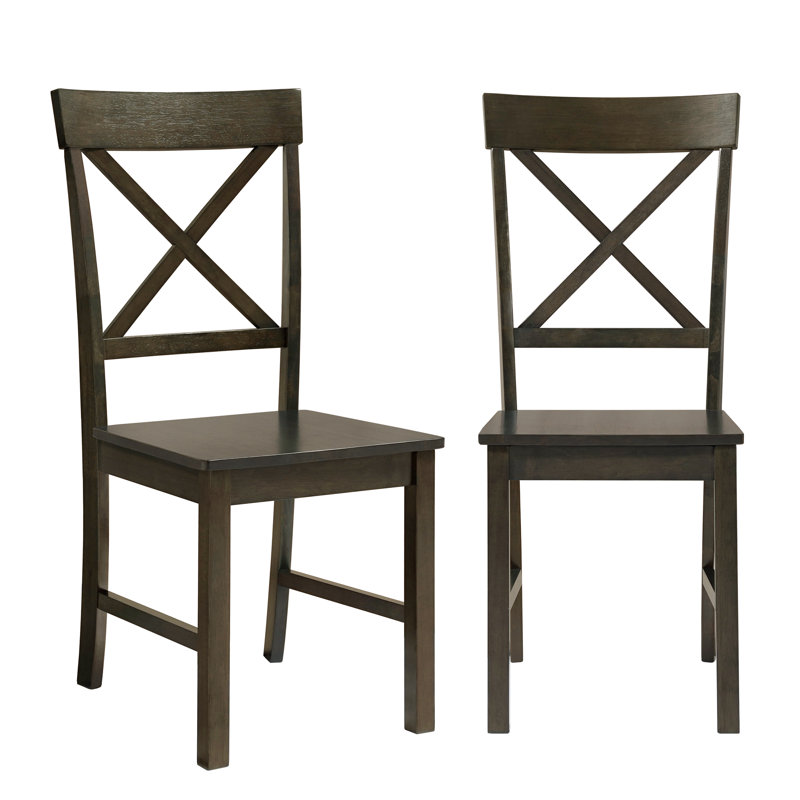 Solid Wood Side Chair Dining Chair (set Of 2), Gray