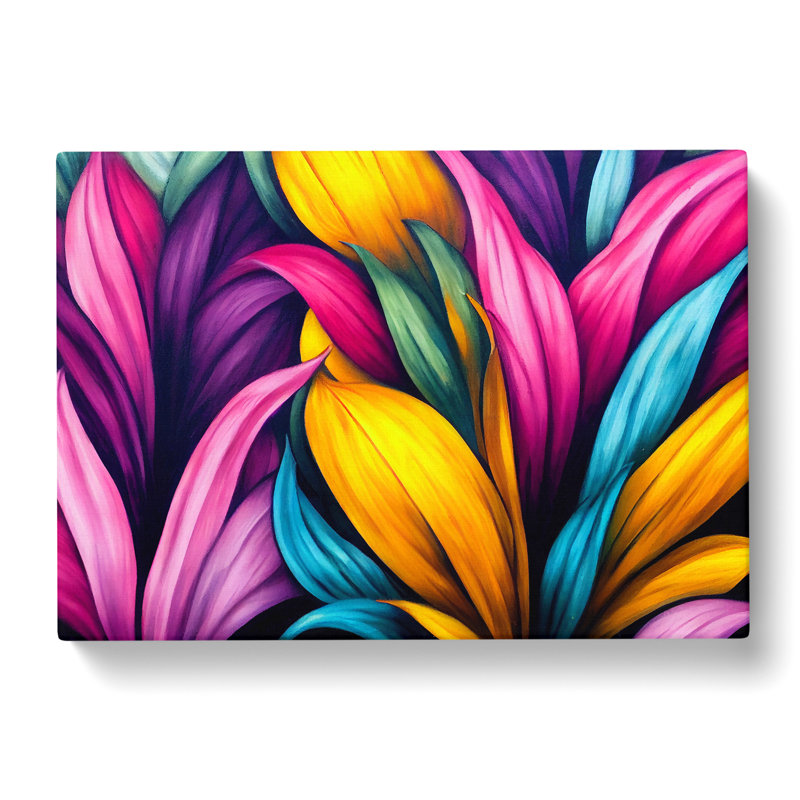 Supreme Modern Flowers - Wrapped Canvas Print, 40cm H x 60cm W x 3cm D