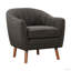 Chaise d'appoint Mid-Century moderne en chenille 1pc-152567260