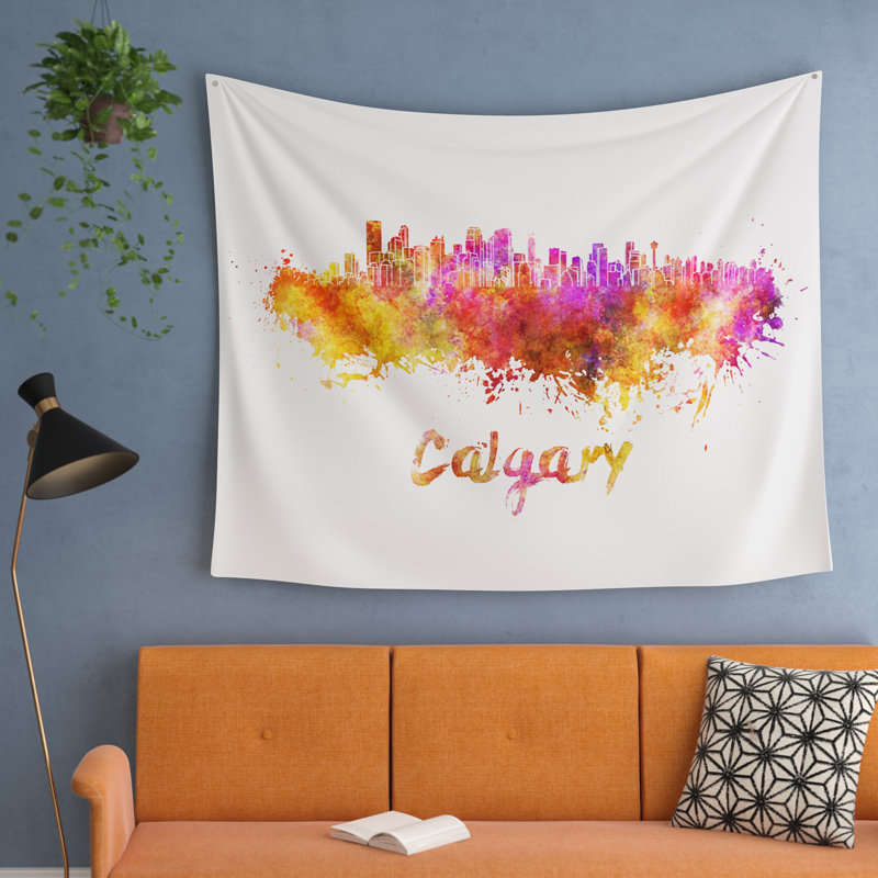 Tapisserie de calgary skyline Cityscape, H 50 po x l 60 po
