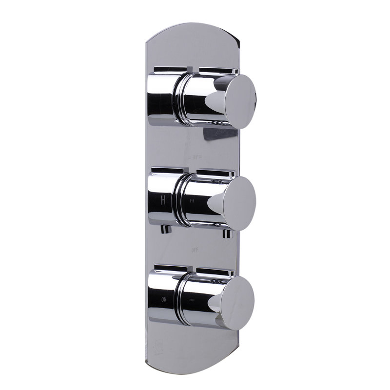 Mélangeur de douche thermostatique à 3 voies, Chrome poli