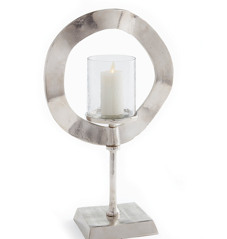 Lambright Aluminum Tabletop Candlestick, 19" H x 11.5" W x 6" D