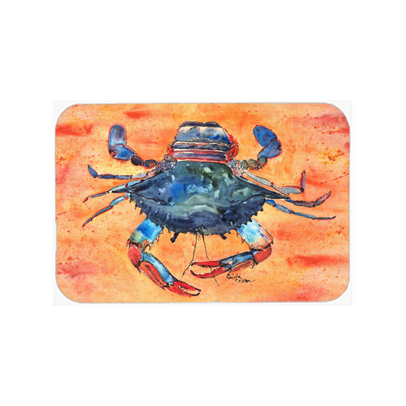 Planche à découper en verre crabe orange