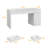 60" Executive Desk With Fluted Drawers, Wood Home Office Desk With Storage Cabinet-761911288