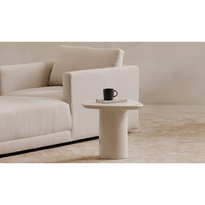 Poetica End Table, Ivory White Lacquer
