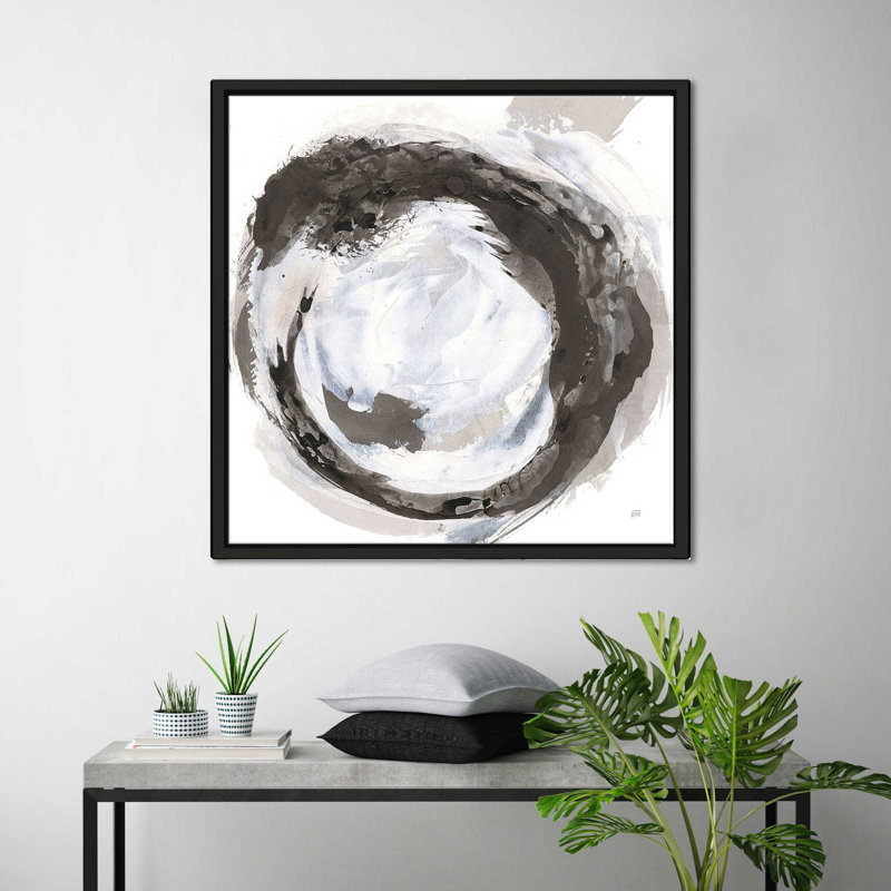 " Beginning III " by Chris Paschke, 27.5" H x 27.5" W x 2" D, Black Floater Frame