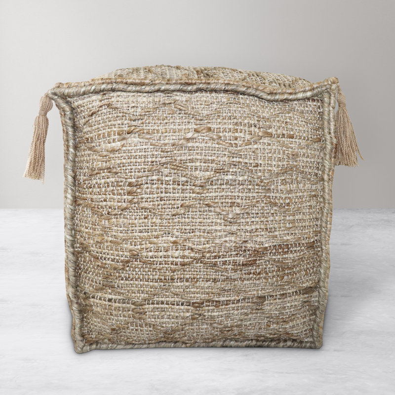 Beardall Upholstered Pouf, Brown