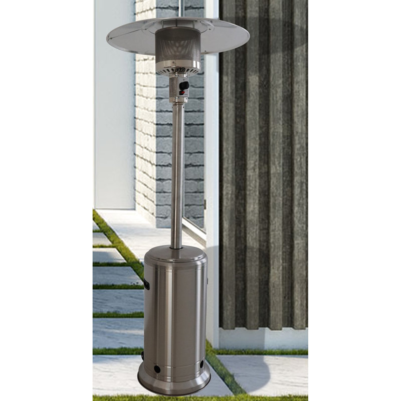 Chauffe-terrasse au propane 46000 - Acier inoxydable, gris acier, source de chaleur fiable et polyvalente