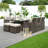 Rectangular 6 - Person 70.87'' Long Fire Pit Table Dining Set With Cushions-1858732806
