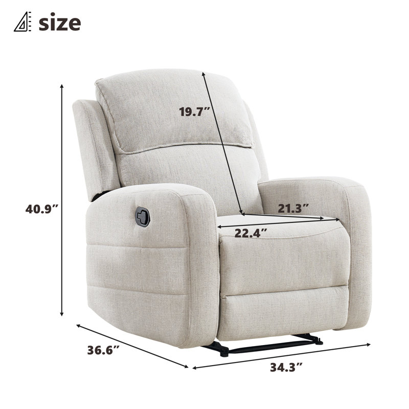 34.3" Wide Modern And Overstuffed Manual Recliner(Set Of 2)