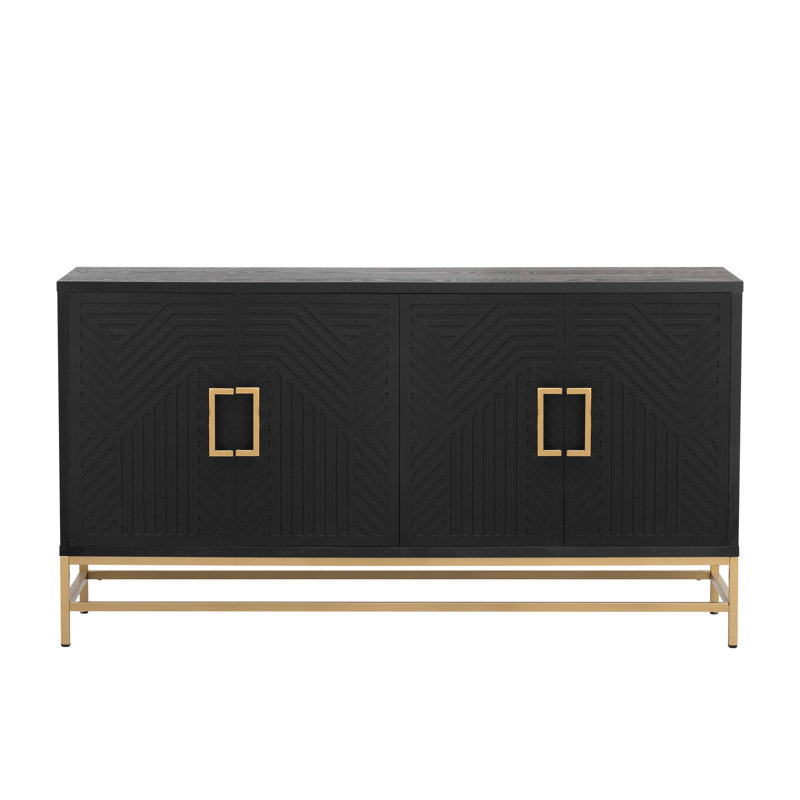 Buffet décoratif Zavien, Noir, 32.7" H x 59.8" W x 15.7" D