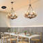 Lustre rustique en bois de cerf avec 6 lumières E12, lustres en résine de style campagnard pour décoration de style champêtre
