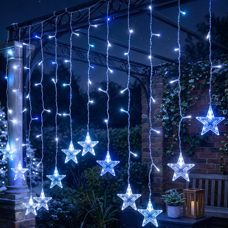 11.5' Star LED String Lights, White