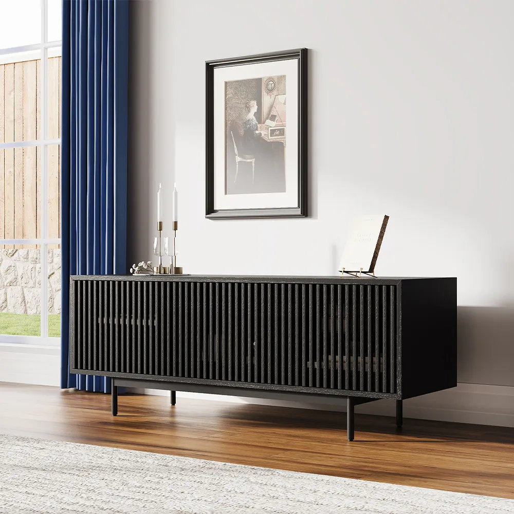 Daila TV Stand, 21.26" H x 59" W x 18.89" D, Black