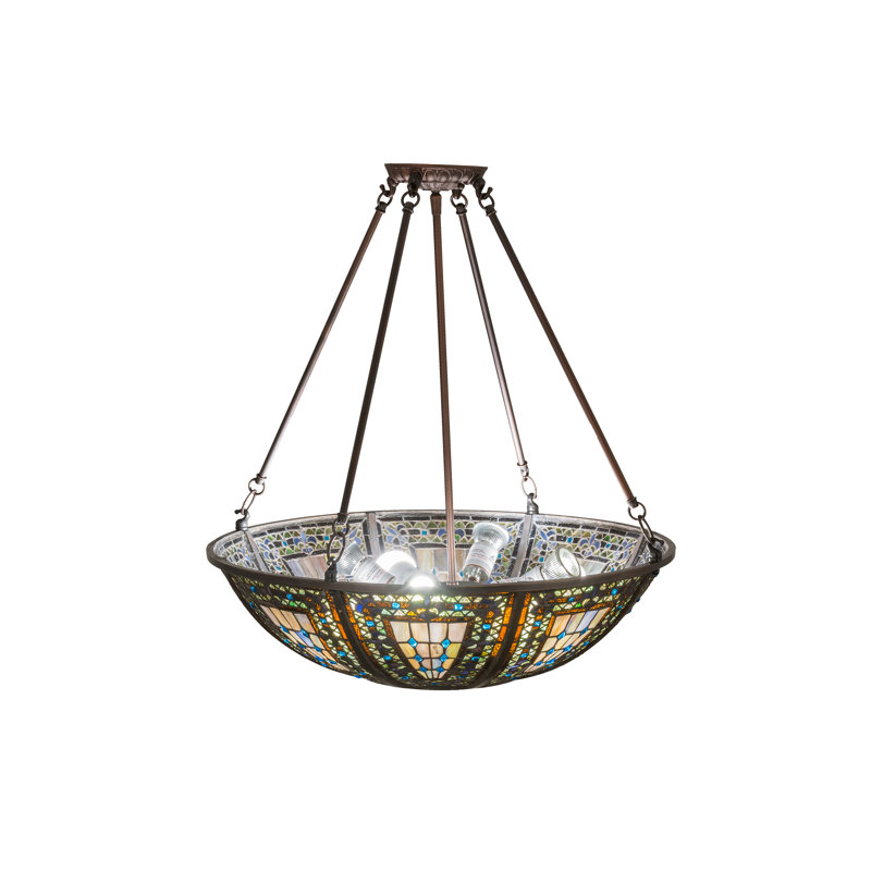 Luminaire suspendu bol 4 lumières Fleur-de-lis
