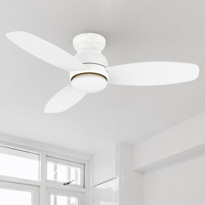  Alcides 3 - Blade Smart Flush Mount Ceiling Fans with Light,Low Profile Ceiling Fan with Remote,Whisper-Quiet DC Motor