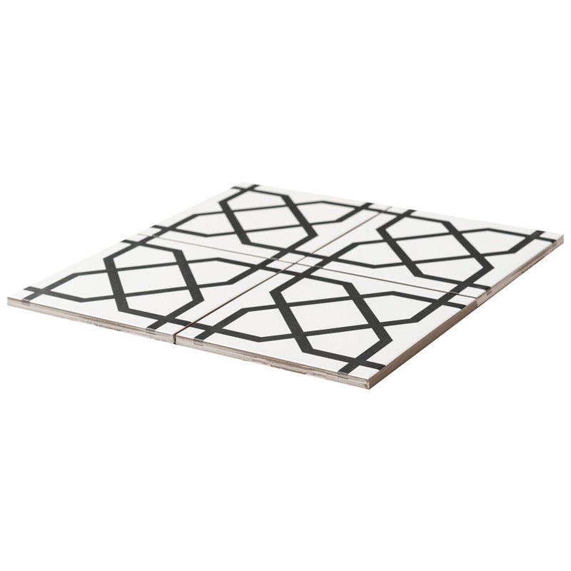 Carreau de porcelaine mat à motif géométrique 6 po x 6 po Gatsby