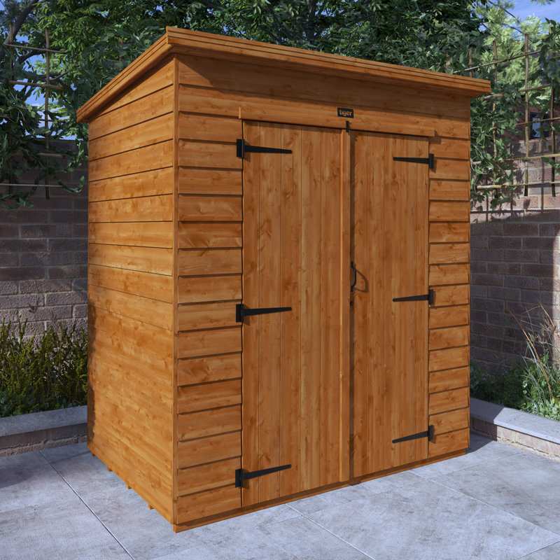 Tiger Overlap Pent Wooden Tool Shed, 3ft. W x 5ft. D