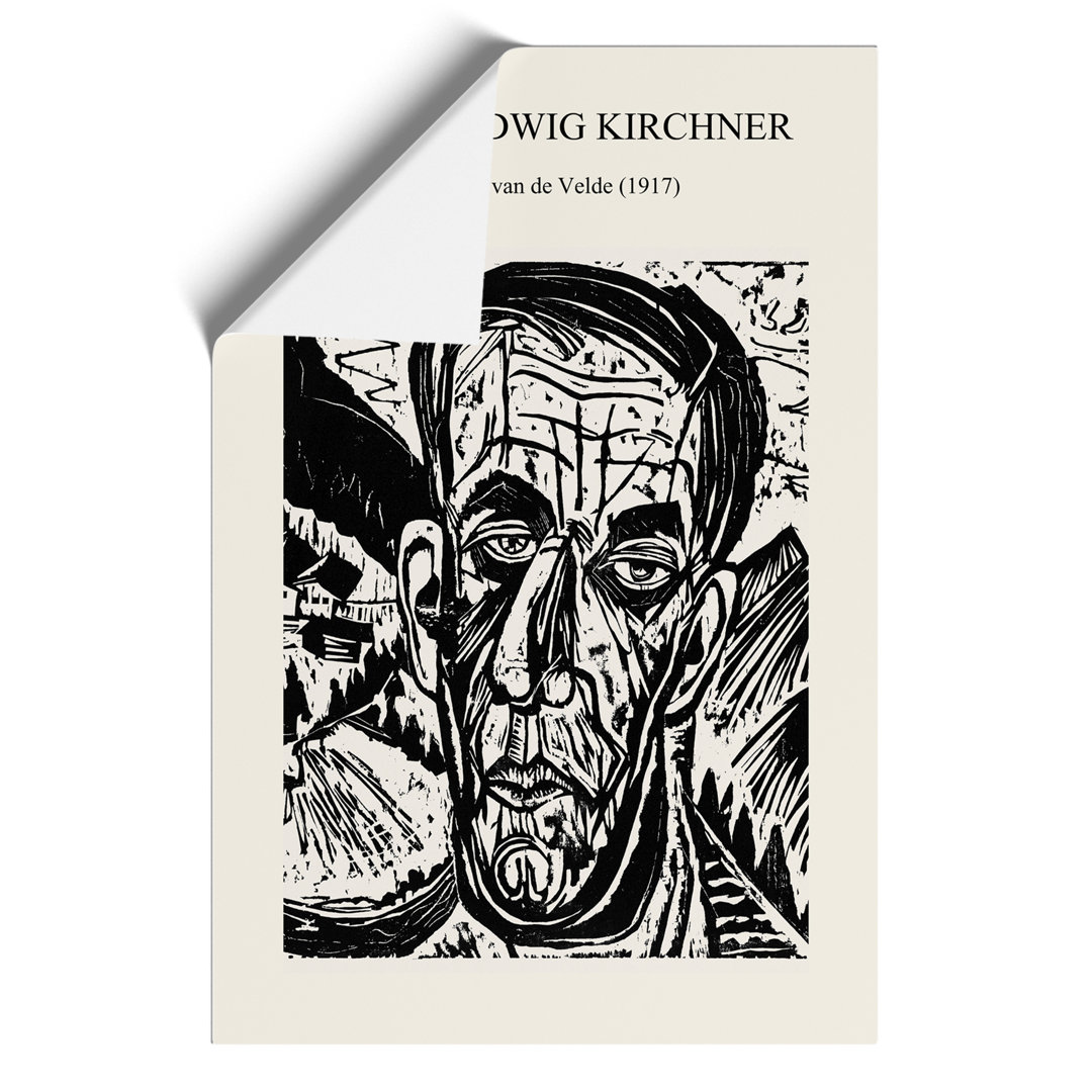 Head of Van de Velde Print by Ernst Ludwig Kirchner - Frameless Print
