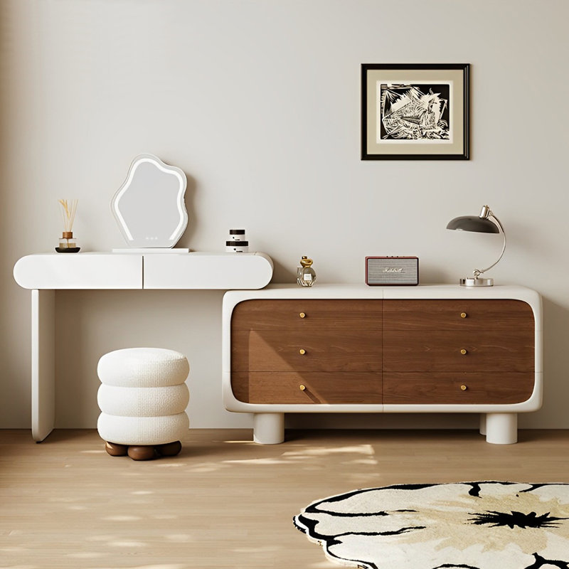 Sabriah, Cream White/Walnut