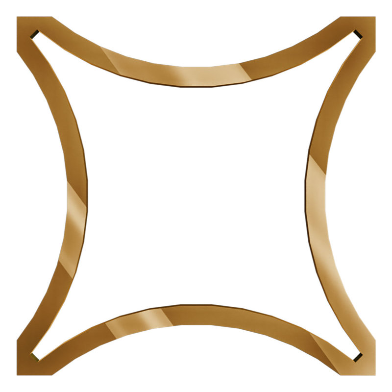 Petits panneaux muraux décoratifs en acrylique, petit l 11 3/8 po x H 11 3/8 po x T 1/8 po, miroir doré, Doré