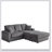84-Inch Corduroy 3-Seater Sofa with 3 Back and 2 Toss Pillows, Ottoman, and 2 Storage Cup-Holding Grooves-1479084749
