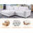 91" Modular Loveseat Sofa Couch with Movable Ottoman-859297104