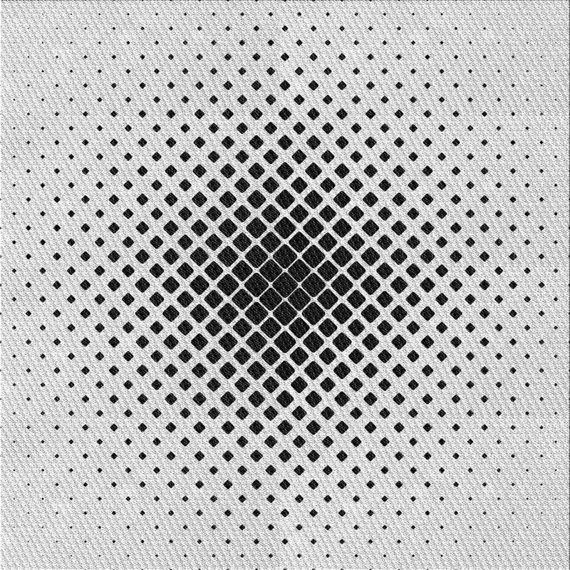 Tapis noir/gris à motifs, Carré 8 pi