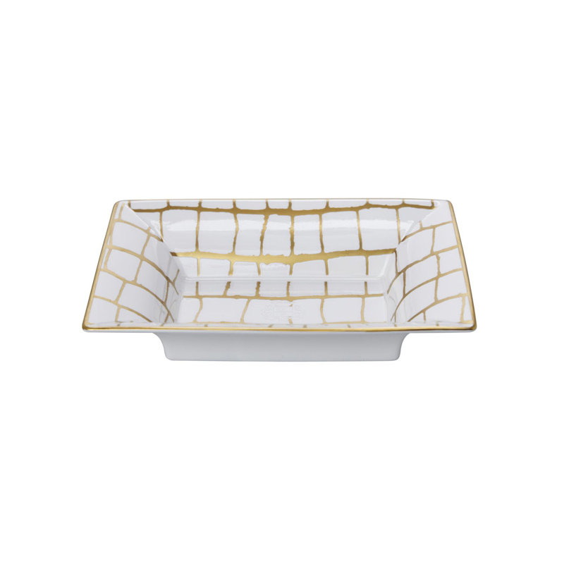 Alligator Gold Bone China Jewelry Organizer Tray