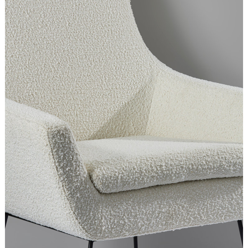 Ismaael Upholstered Armchair, Off White Boucle