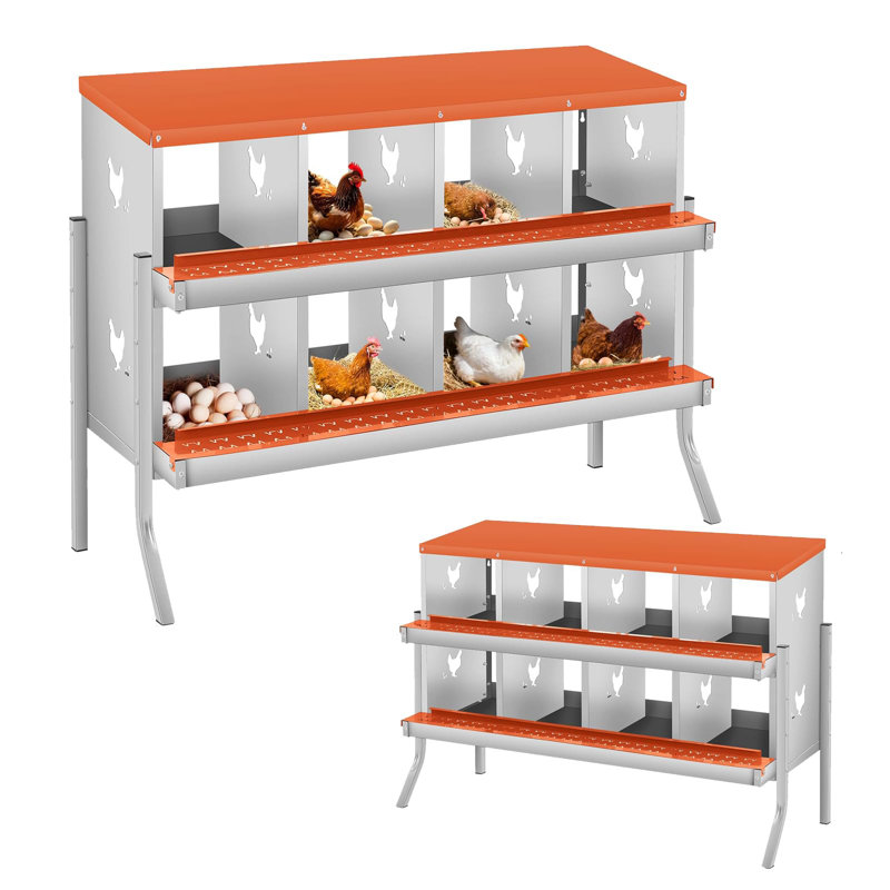 Boîtes gigognes 46 po à 8 compartiments pour poules pondeuses rouges poules pondeuses et poules pondeuses, Rouge