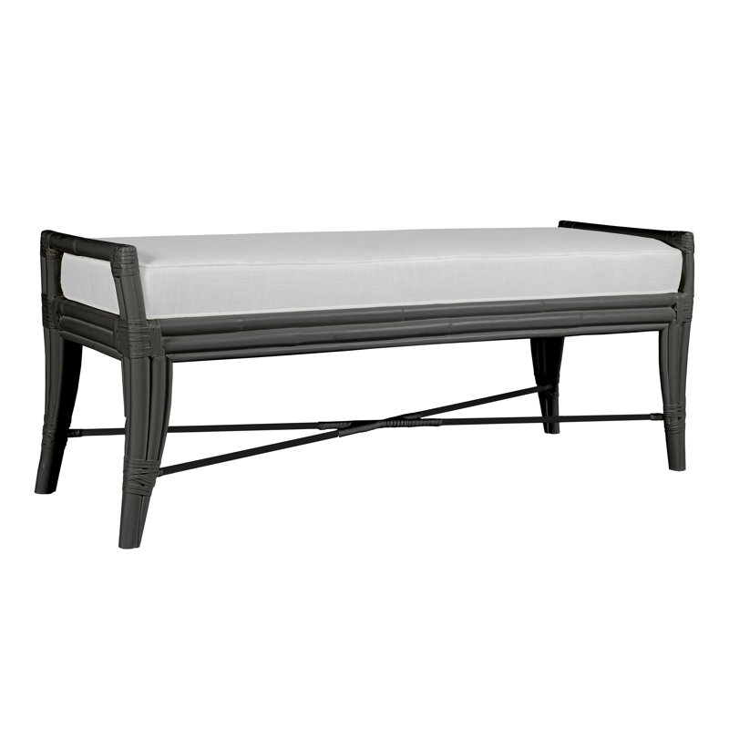 Malacca Upholstered Bench, Satin Black