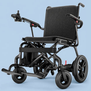 Lightweight Carbon Fiber Foldable Electric Wheelchair For Adults, 31.5 Lb Portable Power Mobility Chair With Wide Seat, Dual Motor, Airline Approved