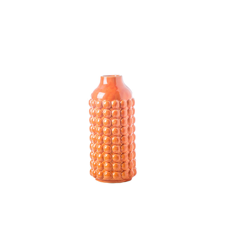 Urban Trends Collection Table Vase, Orange, 13.75" H x 6" W x 6" D